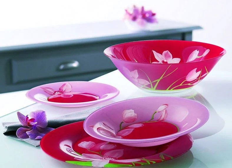 LUMINARC Набор столовый 19 пр. Red Orchis G 0663