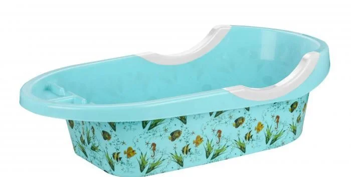 АЛЬТЕРНАТИВА Ванночка детская Рыбки бирюзовый М 6419