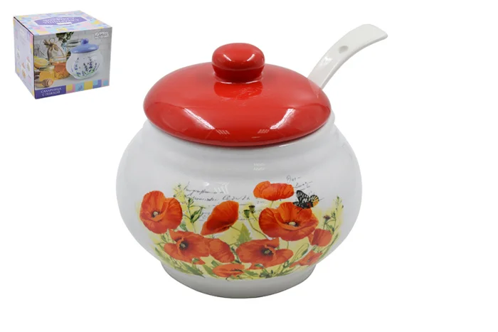 КОРАЛЛ Сахарница «Маки» HC210-M12 с ложкой