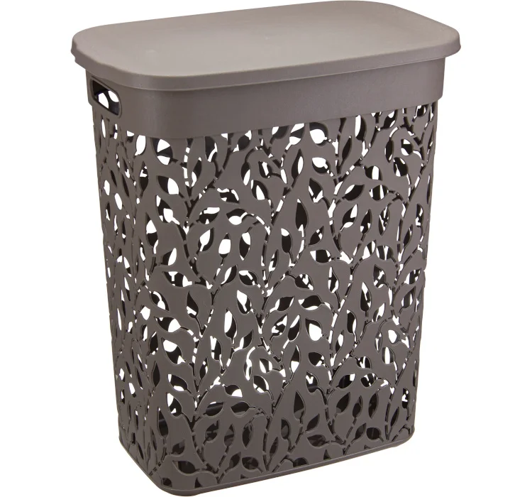 М-ПЛАСТИКА Корзина для белья 35 л ФЛОРА ФРАНЦУЗСКИЙ СЕРЫЙ М 2620