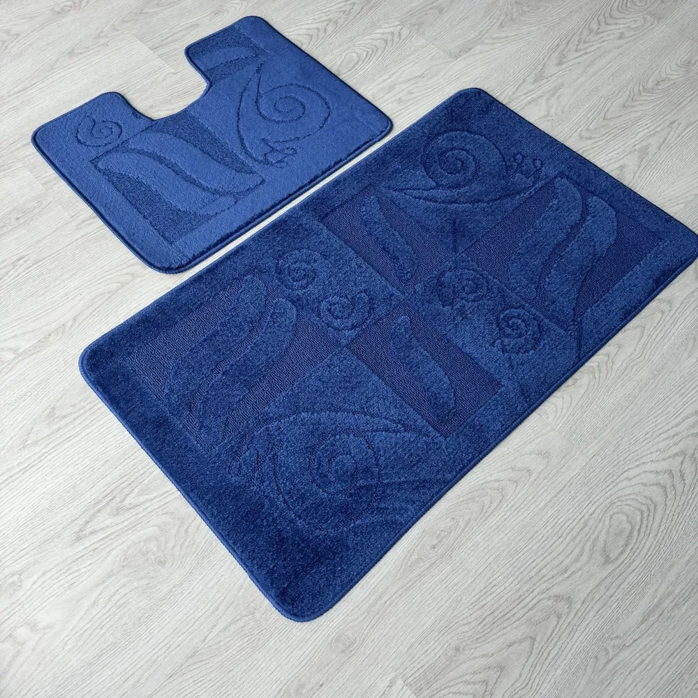 Maximus Набор ковриков для ванной 50*80+40*50 BLUE 2582 диз. 8507