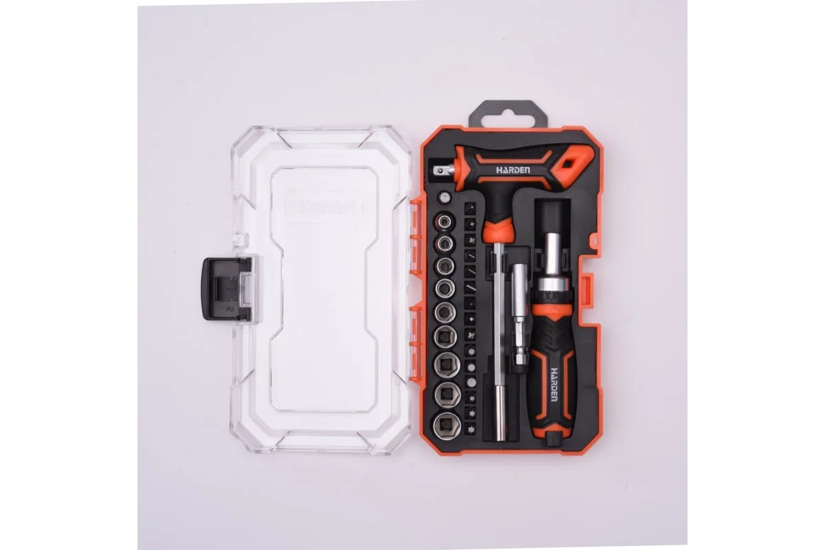 HARDEN Набор часовых бит и головок с держателем 28пр. 551028
