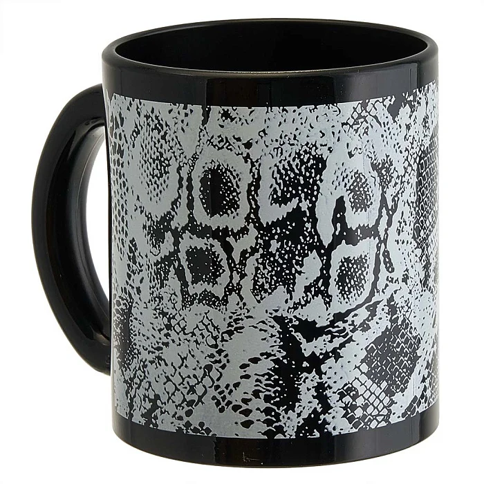 DELTA Кружка 300 мл 1208/DPP "Змеиная кожа" черный/белый СИМВОЛ ГОДА 2025