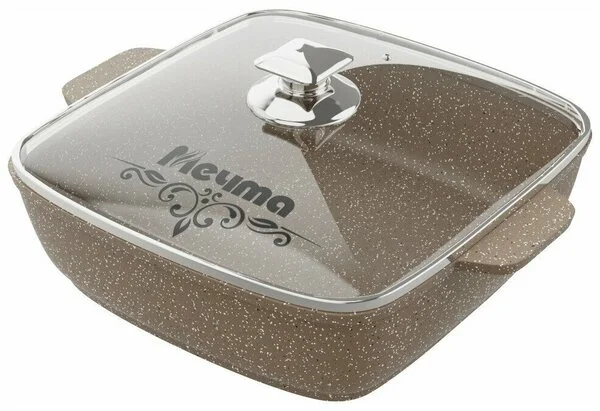 МЕЧТА Жаровня квадратная 24×24 см АП Гранит brown 37806