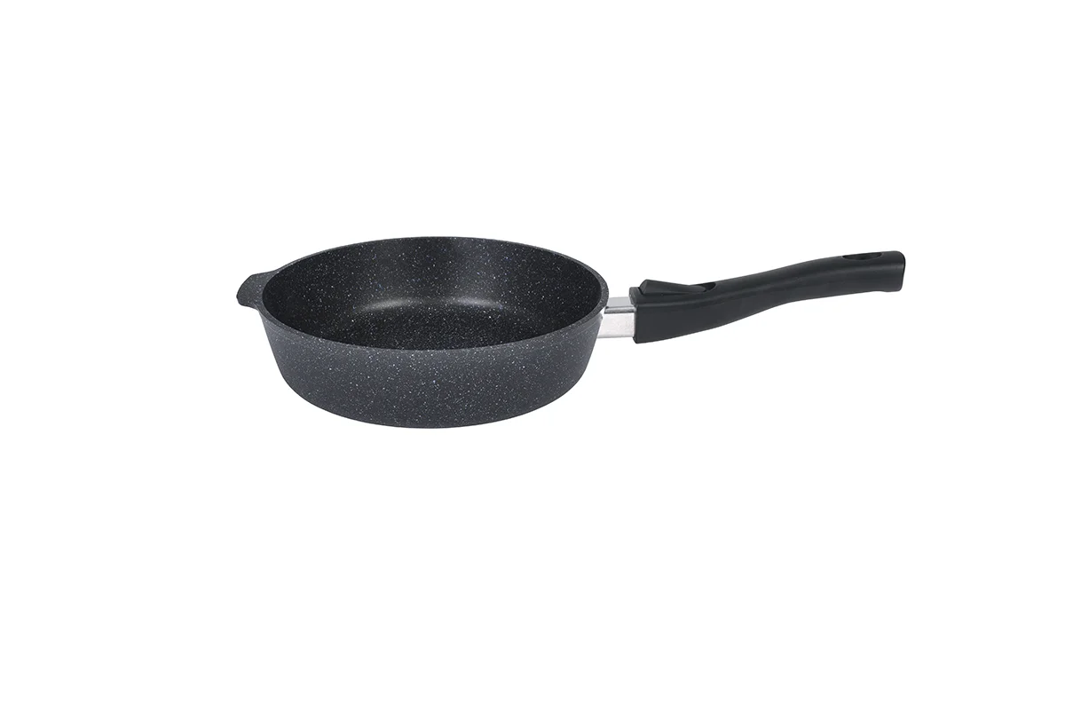 Кукмара Сковорода глубокая 200мм со съемной ручкой,АП линия Granit (black) сггч202а