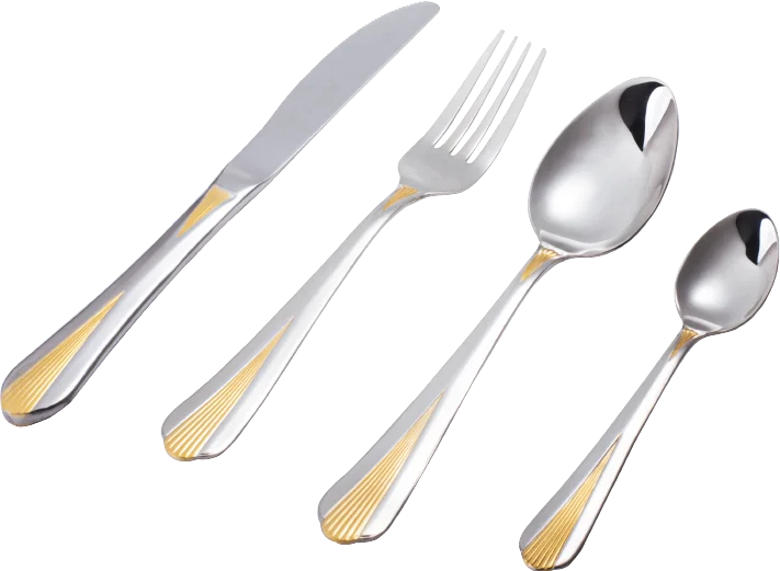 Kukmara Набор столовых приборов 24 предмета Арабеск (М01) с частичным декоративным покрытием в декоративной коробке НСП-24011