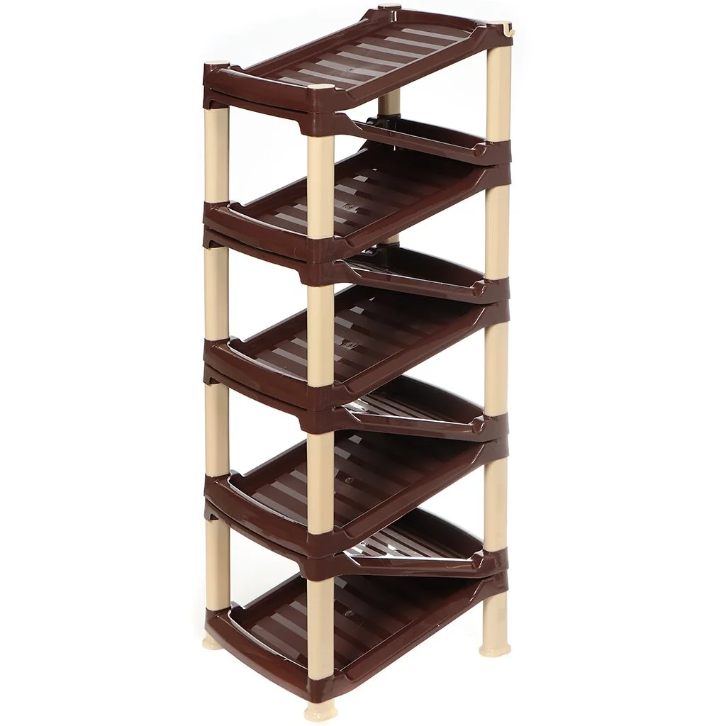 DD STYLE Полка для обуви СТИЛЬ ЗИГЗАГ 9 полок 0807 коричнево-бежевый