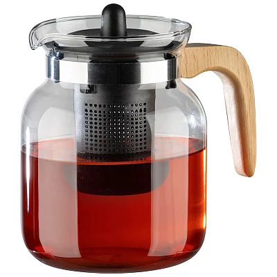 MALLONY Чайник заварочный, La Caffetteria, объём: 1500 мл, с деревянной ручкой/фильтр из полипропилена. 910134-SK