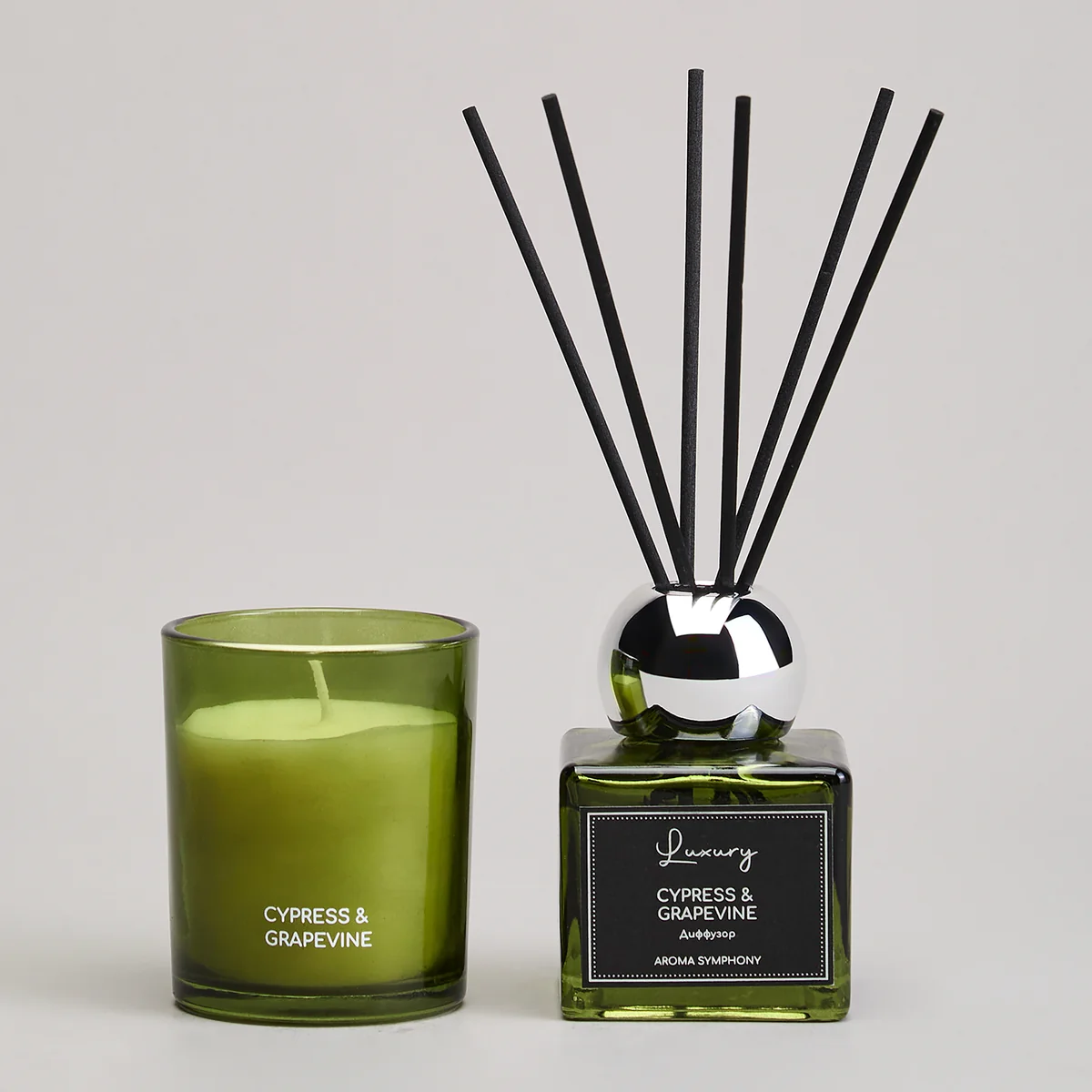 Lefard Набор Ароматический Luxury Свеча В Стакане 6*7,5 См И Диффузор 70 Мл Cypress&grapevine 605-121