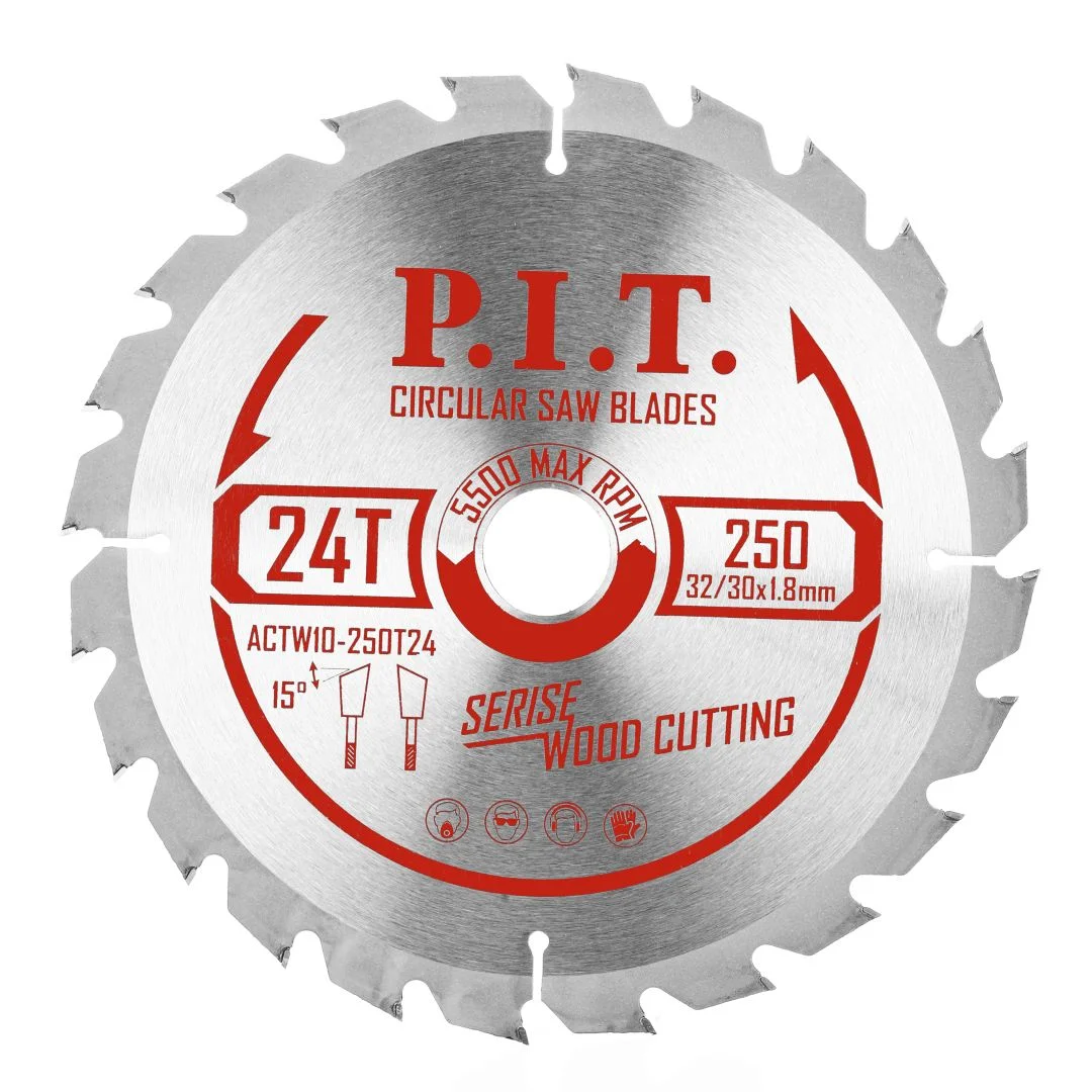 P.I.T. Диск пильный по дереву 250x32/30x2,6 мм 24T, тип зуба ATB (ACTW10-250T24)