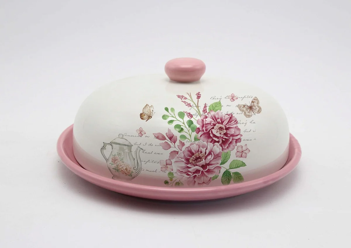 КОРАЛЛ Блюдо для блинов с крышкой Дикая роза d23см. HC604R-F66