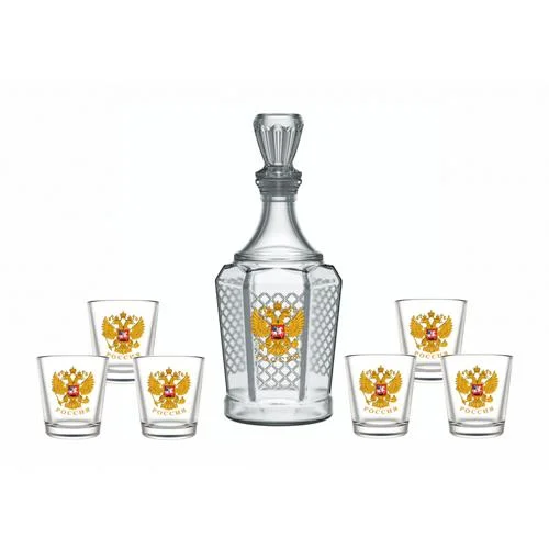 ДЕКОСТЕК Набор для вина 7 предметов (графин + 6 стаканов 50 мл) Орел 1232-Д