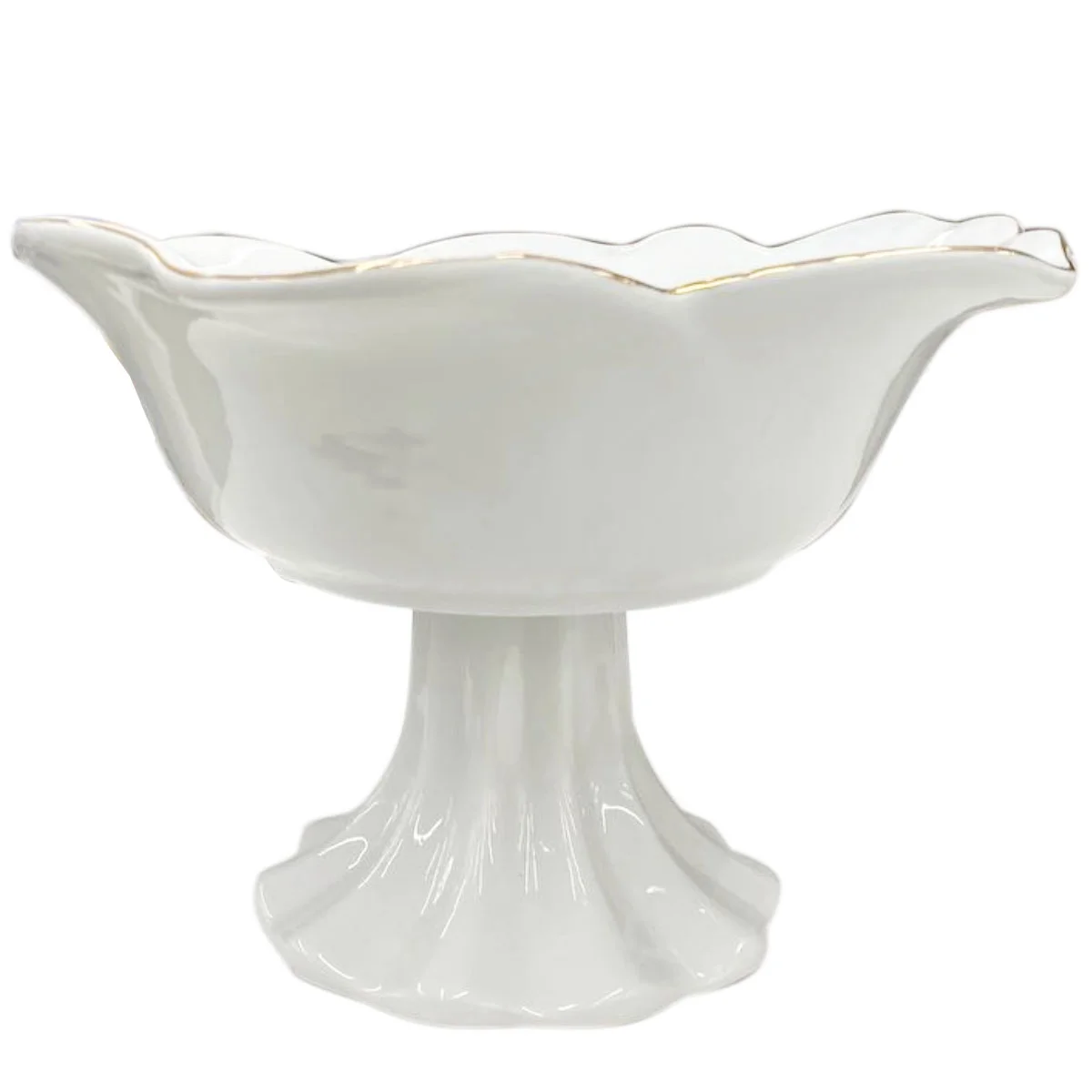 Maghsoud Ваза на ножке Роза отводка золотом 220*220*150 202-S