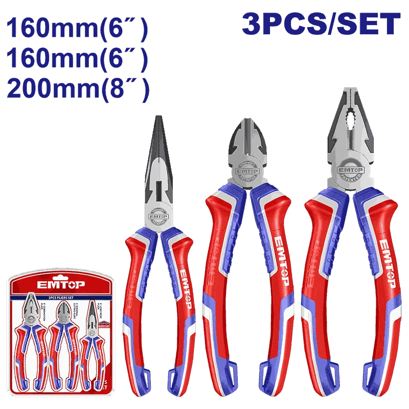 Emtop Набор шарнирно-губцевого инструмента 3шт EPLS0311
