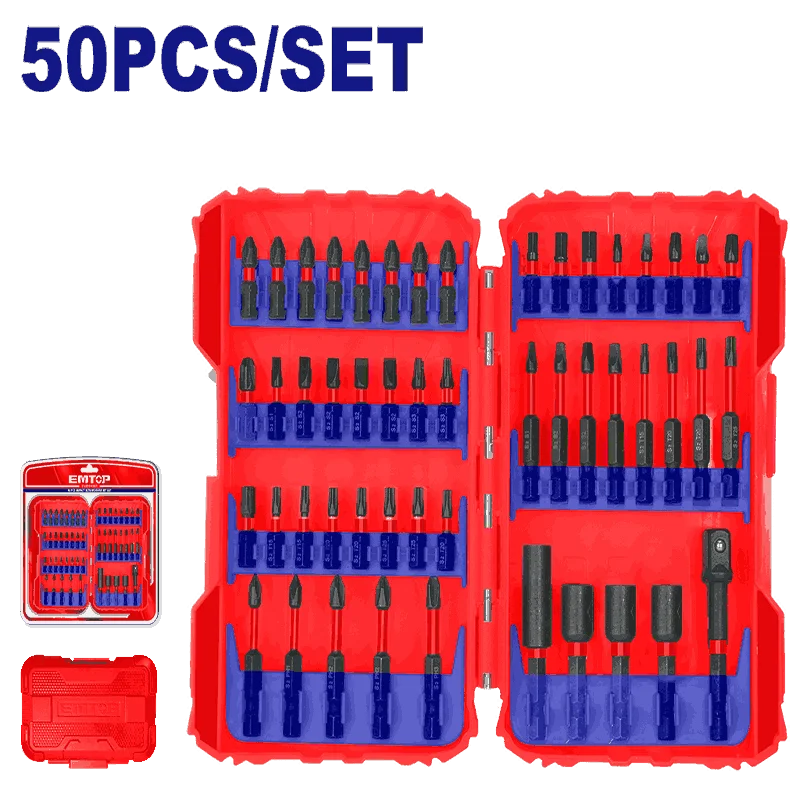 Emtop Набор ударных бит с держателем 50шт ESBT05001