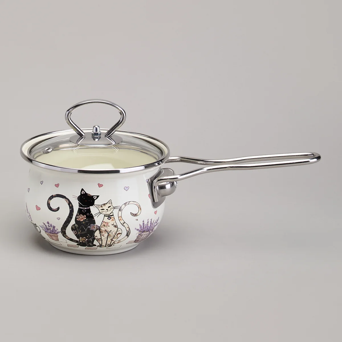 Lefard Ковш Эмалированный Серия Lavander Cats 0,9л, Диа 14 См. 943-079