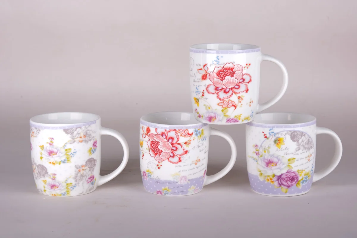 КОРАЛЛ Кружка Цветы 350мл. 8069 микс