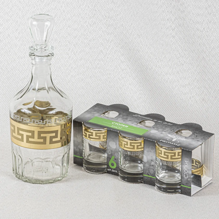 ГУСЬ ХРУСТАЛЬНЫЙ Набор для водки 7пр. Греческий узор EAV03-1160/837