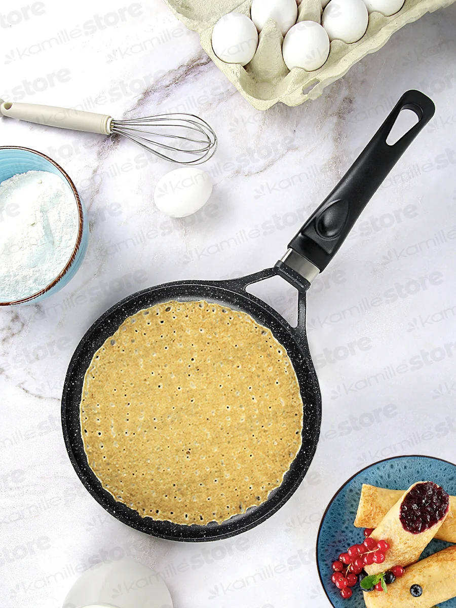 Kamille Сковорода блинная 24 см. из литого алюминия КМ-4475 с мраморным покрытием