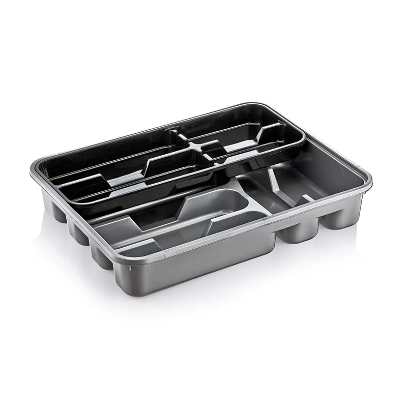 DD STYLE Лоток для столовых приборов на 10 секц. АНТРАЦИТ 14004