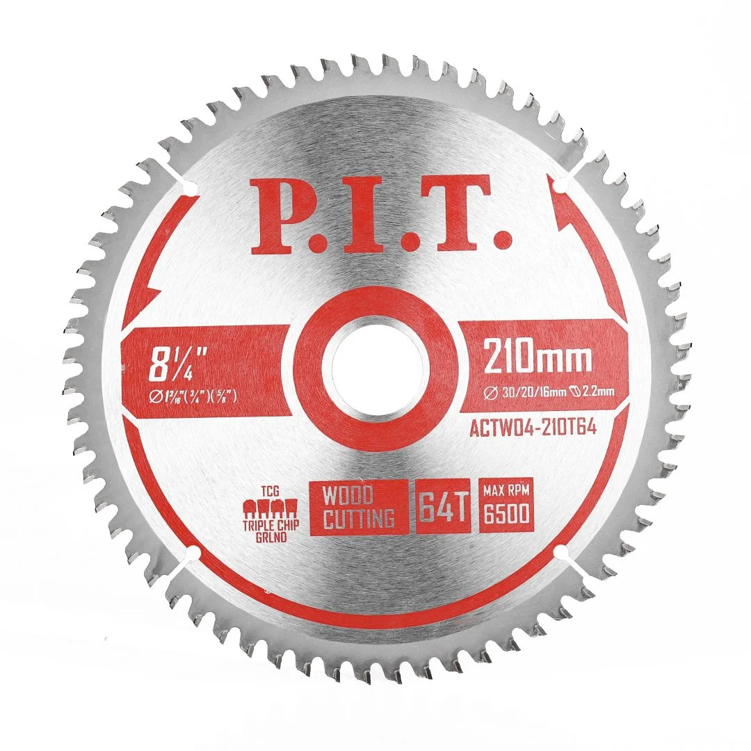 P.I.T. Диск пильный по дереву 210x30/20/16x2,2 мм 64T, тип зуба TCG (ACTW04-210T64)