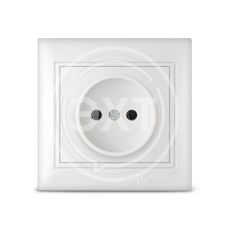 UNIVersal Розетка одноместная серия "Севиль" б/з, с/у, 16А, 220В, белая (еврослот)