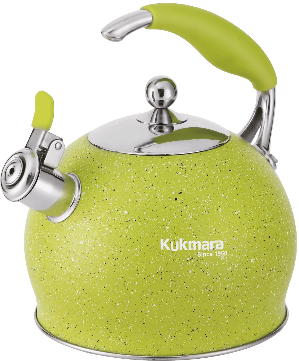 Kukmara Чайник из нержавеющей стали, со свистком, 3л, «Lime» Ч-04