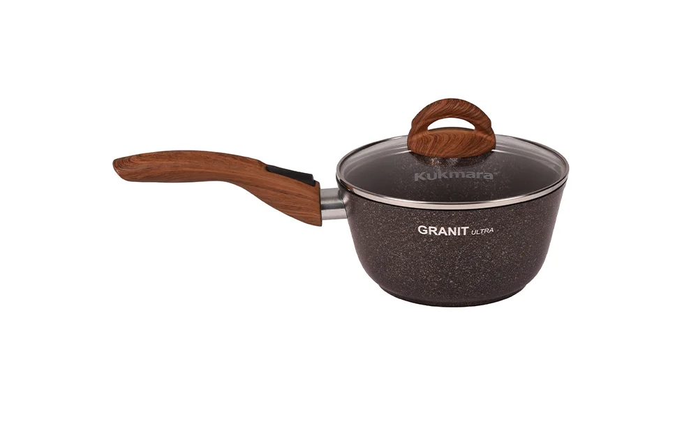 Кукмара Ковш 1,5л с носиком со съемной ручкой, со стекл. крышкой, АП линия Granit Ultra (red) кга0156а