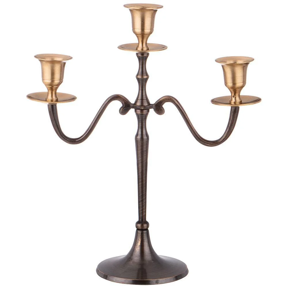 Lefard Подсвечник на 3 свечи Cuero латунь 726-243