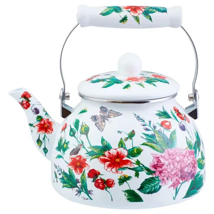 Appetite Чайник эмал 2,5л Гортензия FT5-2,5-GR