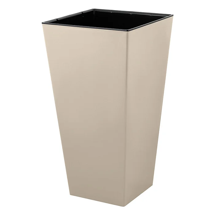 Delta Горшок для цветов InGreen London CUBE 250х250х470 мм, 19,4 л, c дренажной вставкой IG780310006 калифорнийский миндаль