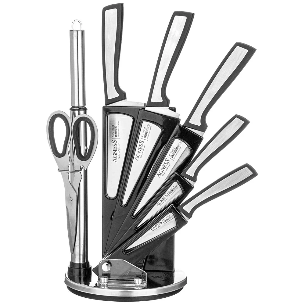 Lefard Набор ножей Agness с ножницами и мусатом на пластиковой подставке, 8 предметов. 911-769