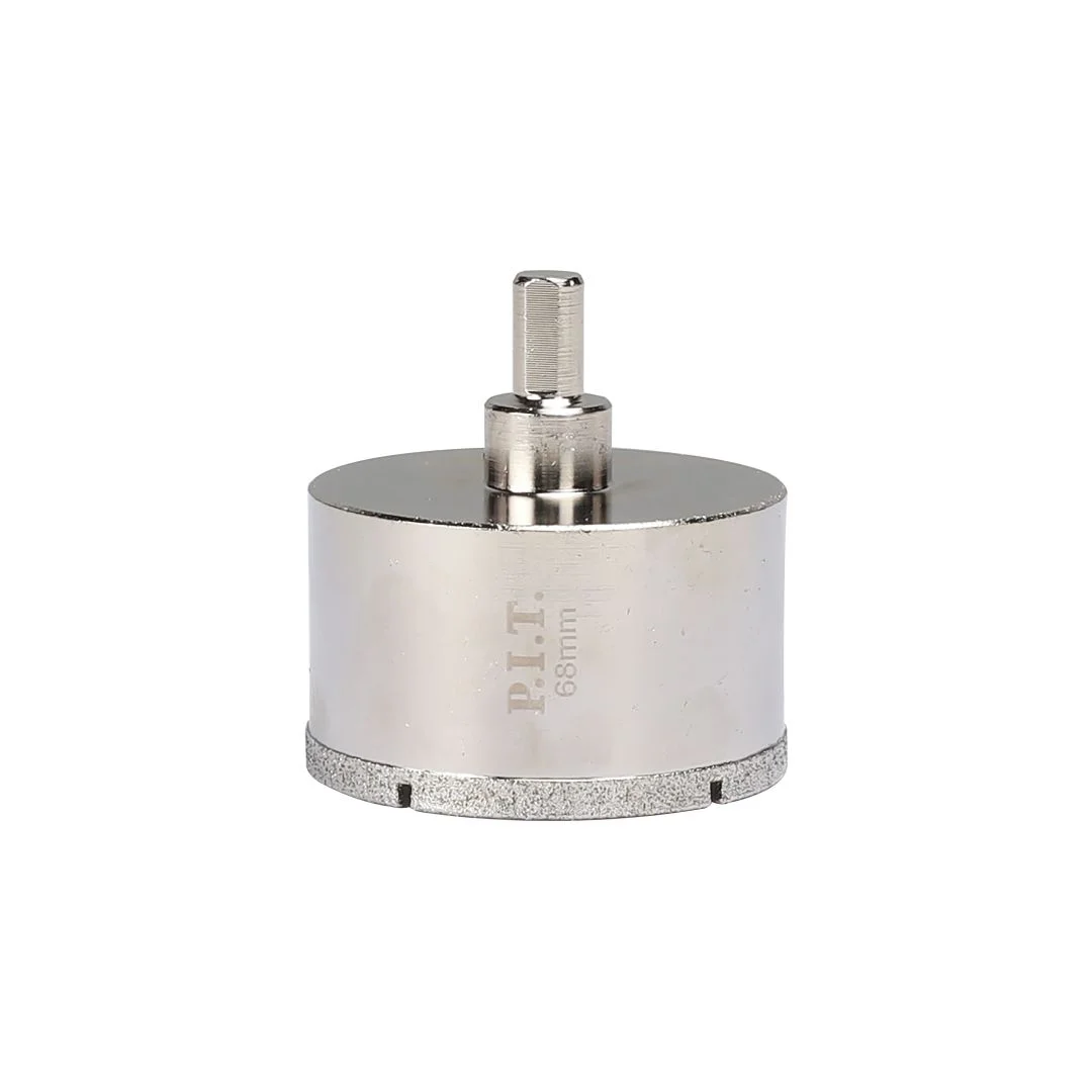 P.I.T. Коронка алмазная по стеклу, керамике, тротуарной плитке 68x40мм, HEX, центр.св. AMAS12-0068