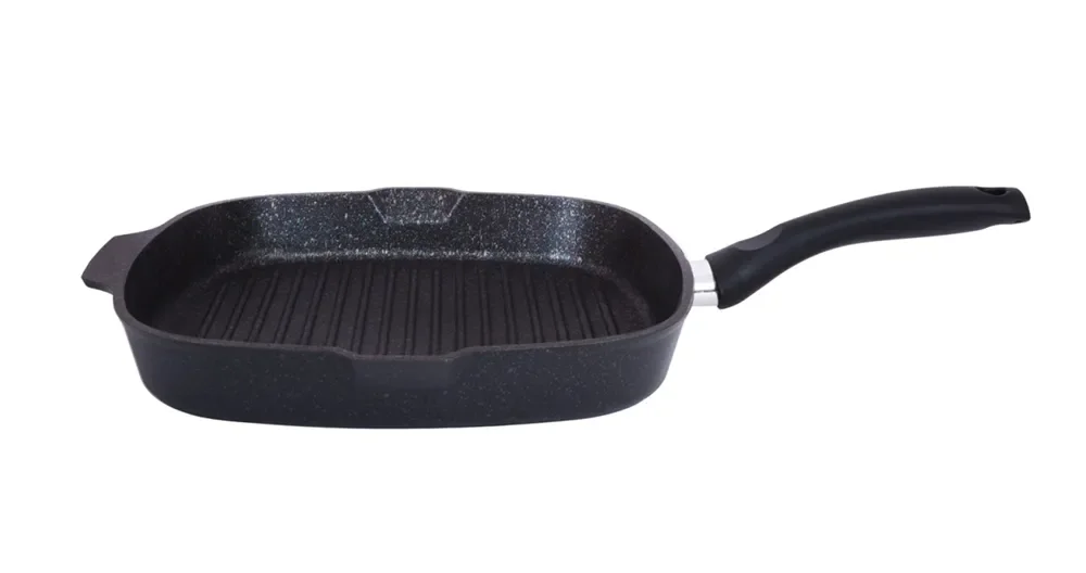 Кукмара Сковорода-гриль квадратная 28 x 28 см с ручкой, АП линия Granit ultra (Blue) сгкгг280а