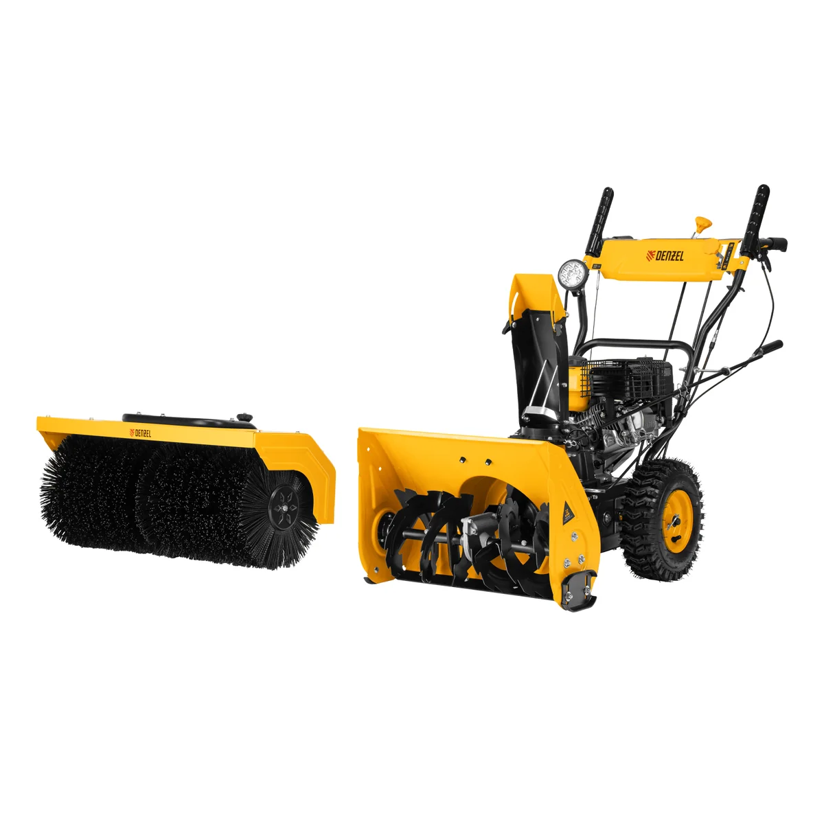 Denzel Гибридная снегоуборочная машина с функц. подметания SWB-800, 212 сс, руч. старт, 2 насадки 97662