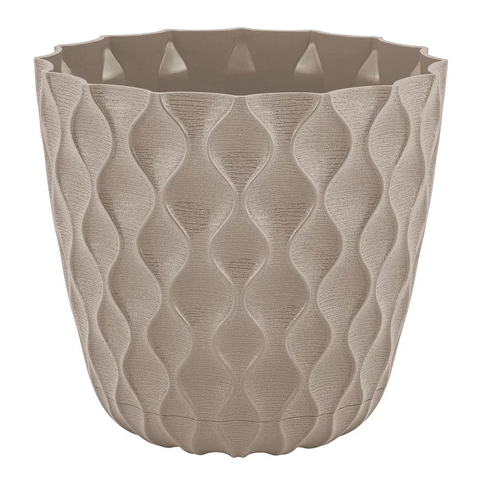 Delta Горшок для цветов InGreen Wave с дренажной сеткой и съемным поддоном 0,65 л, 115 мм IG650010105 французский платан