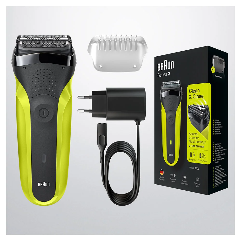 BRAUN Бритва S3 300s Black/Volt Green