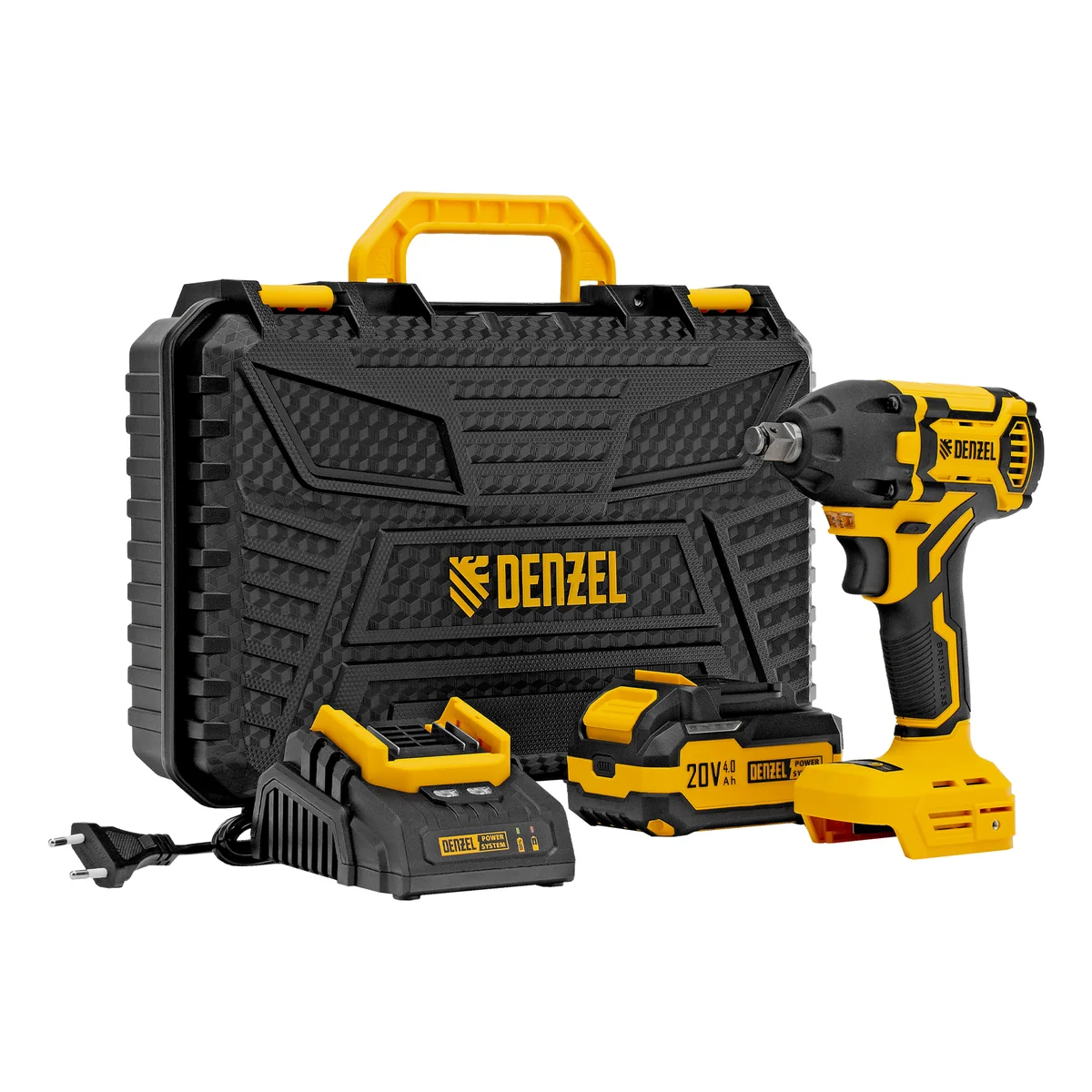 Denzel Гайковерт ударный аккумуляторный бесщет. CIWH-BL-20-350, Li-Ion, 20 В 26520