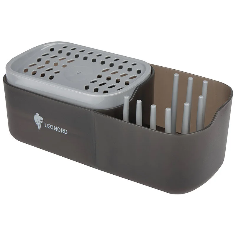 Mallony Диспенсер для моющего средства SAUBER (с держателем для губки и органайзером) 105851-SK