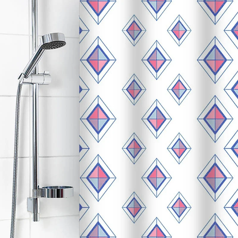 VILINA Занавес для ванной комнаты 180 x 180 см ДИАМАНТ 6984 белый