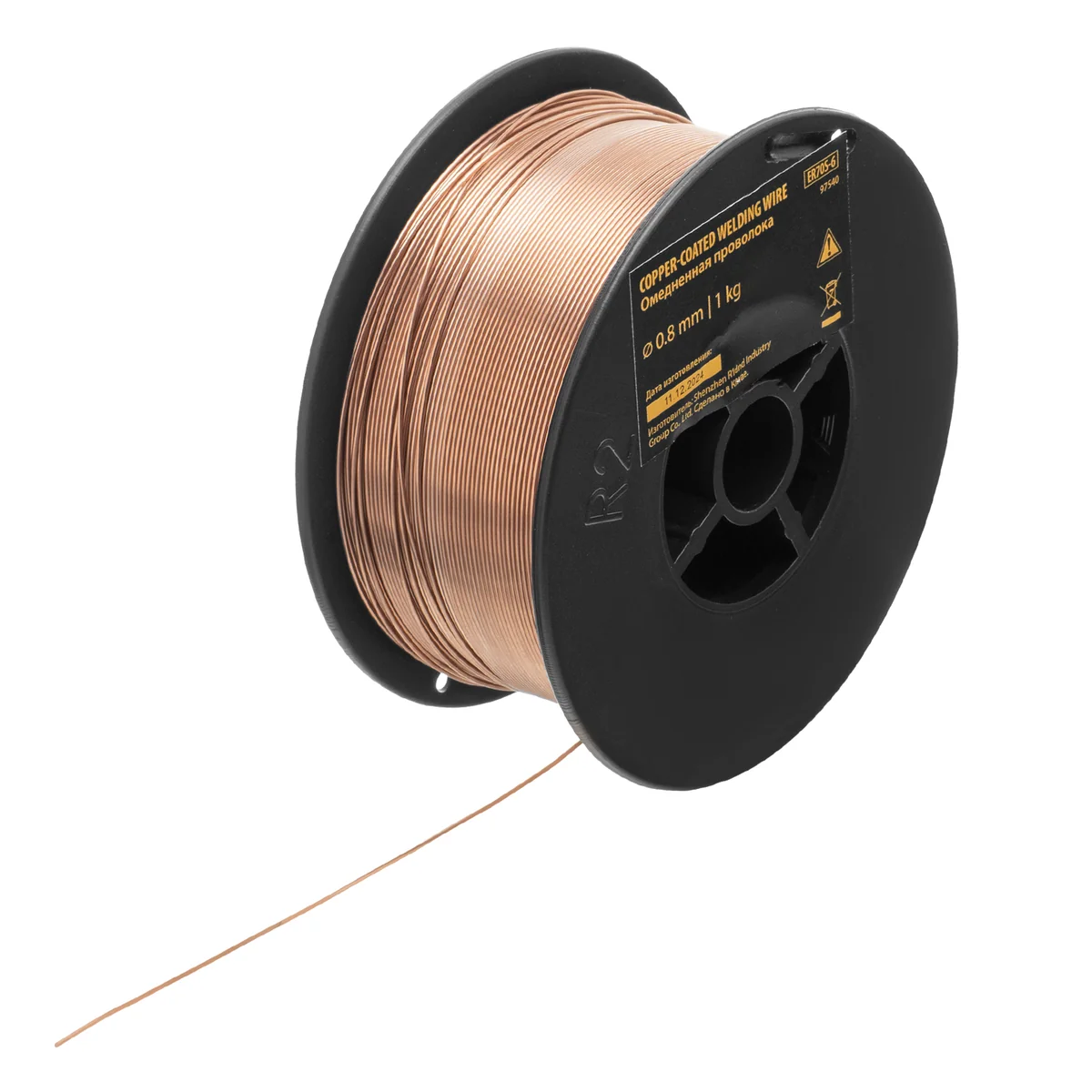 Denzel Омедненная проволока ER70S-6, диам. 0,8 мм, 1 кг, диам. катушки D100 97540