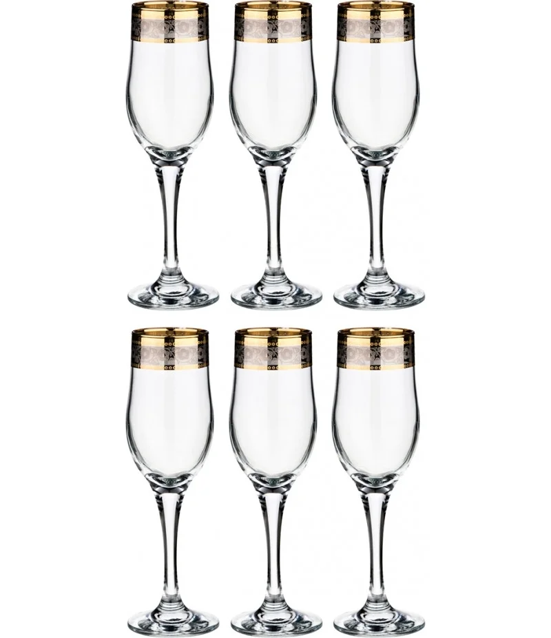 GLASSTAR Набор фужеров Тулип 200 мл 6 штук декор Венеция 44160/600