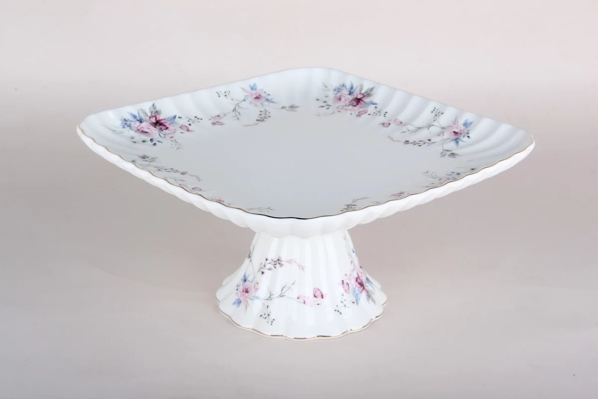 КОРАЛЛ Ваза сервировочная на ножке 25см квадратная GC60-5-2406