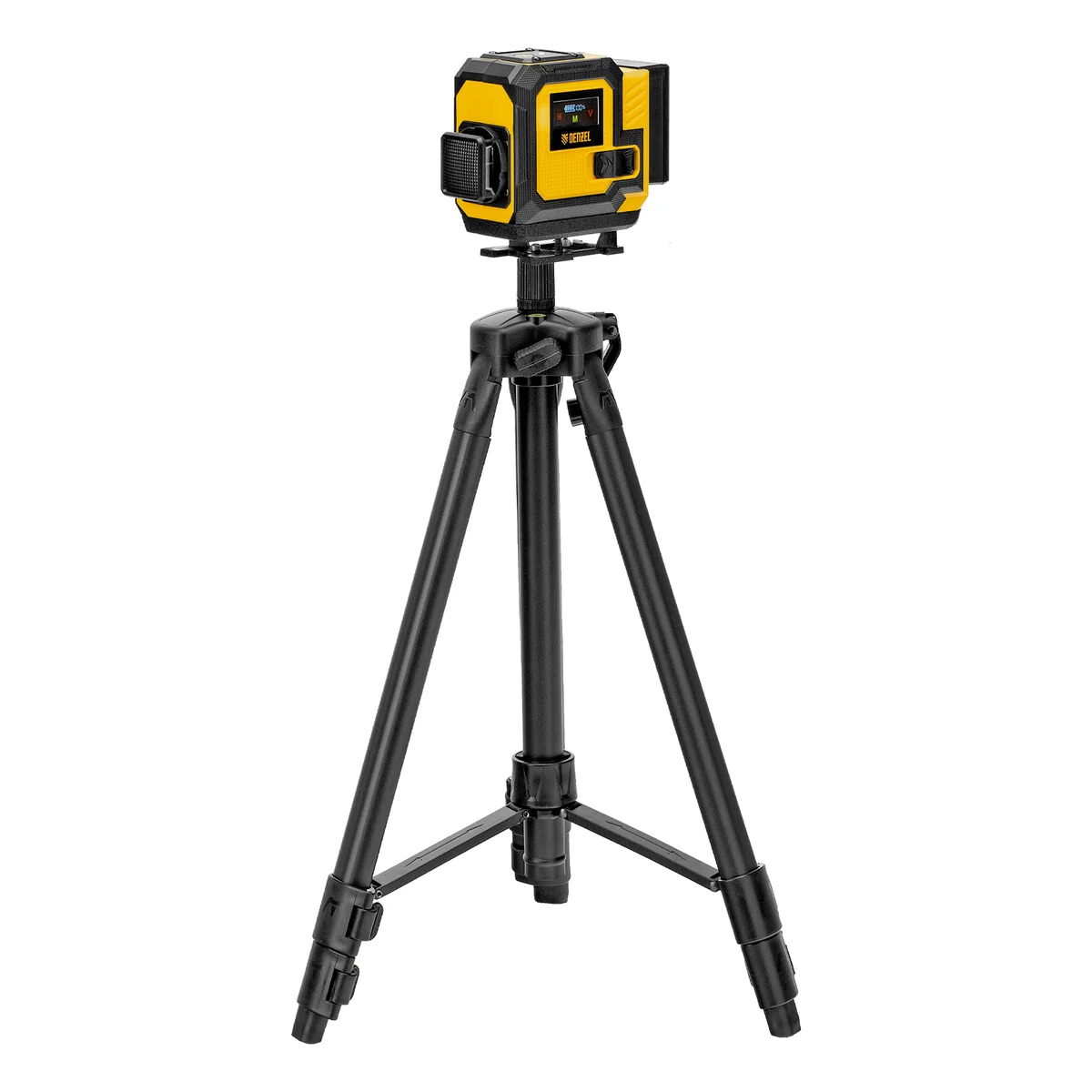 Denzel Лазерный уровень мультипризменный DLV-360-3T, 30 м, зеленый луч, Li-Ion 2,4 Aч, штатив 350805