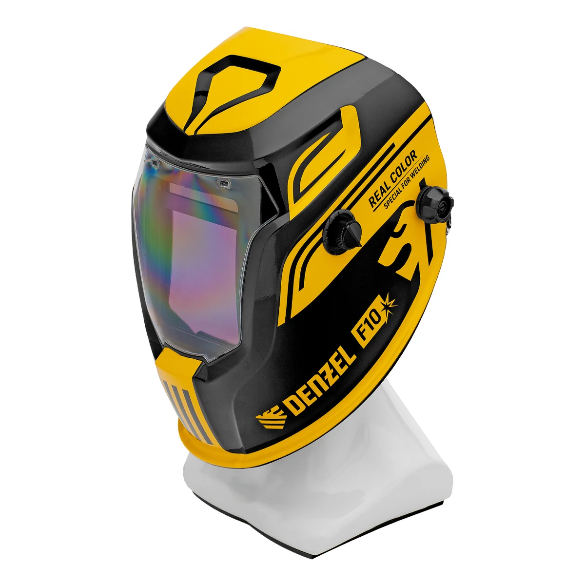 Denzel Щиток защитный лицевой (маска сварщика) F10, см. окно 100х96, Real Color, DIN 4-8/9-13 89719