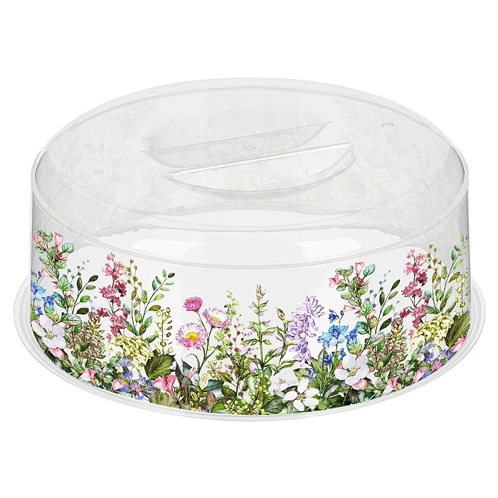 DELTA Крышка для СВЧ 250 мм Bergamo с декором Цветущий луг (бесцветный) 223112001/00