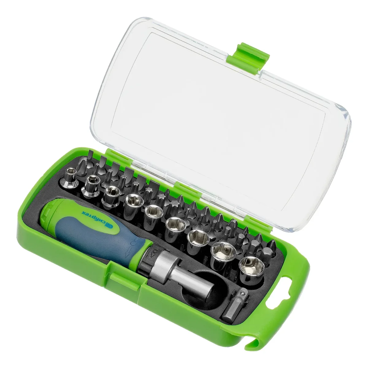 СИБРТЕХ Отвертка ревер. + биты, 41 пред., PH+PZ+SL+H+T, CrV, 2к рукоятка 133587