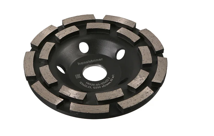 Hanskonner Чашка алмазная, шлифовальная, Extreme, 125x22мм, 2 ряда, H9020-05-125x22-2