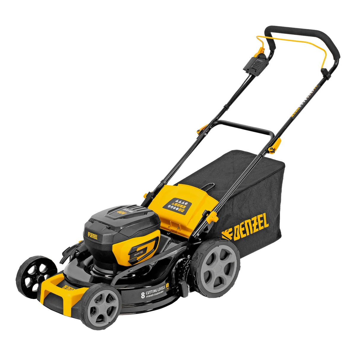 Denzel Газонокосилка аккумуляторная бесщет. DLM-460, 460 мм, травосб. 65 л., Li-Ion, 40 В 58911