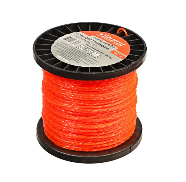 Sturm Леска для триммера, d=2.4мм, l=120м, КРУЧЕНЫЙ КВАДРАТ, оранж., БОБИНА, ТЛ3535-2.4-S-120